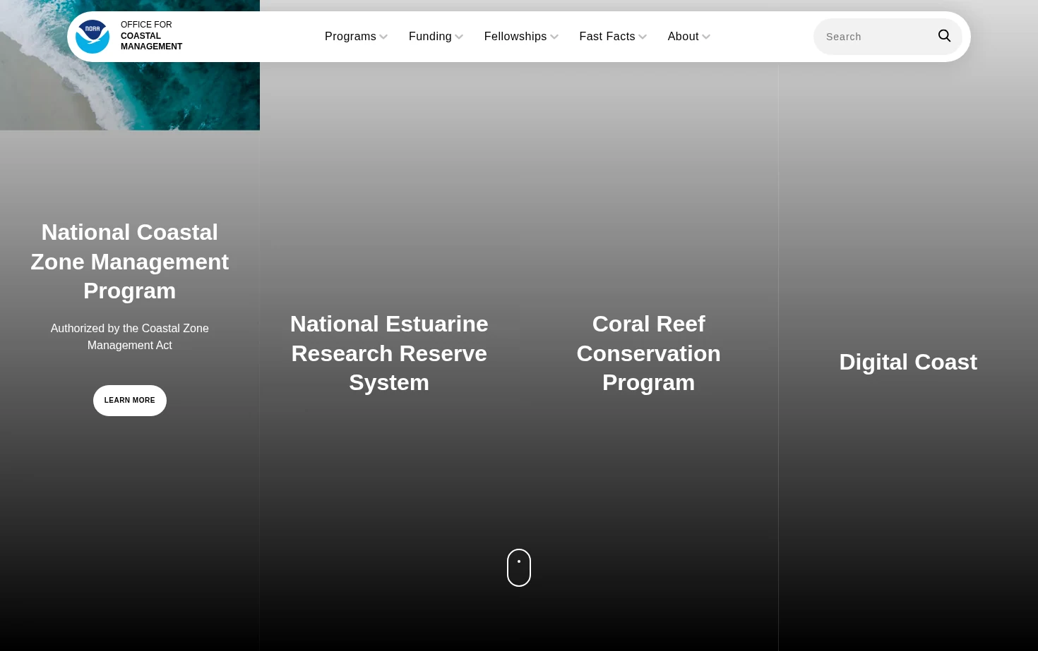 NOAA Office for Coastal Management 页面快照